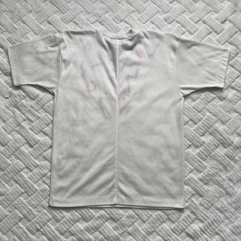 Vintage 1980s Abstract Art Scribble Graphic Tee - White M - Picture 4 of 5